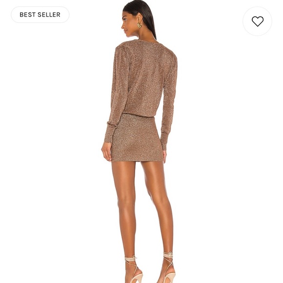 Superdown aura mocha metallic dress (REVOLVE) - Picture 3 of 7